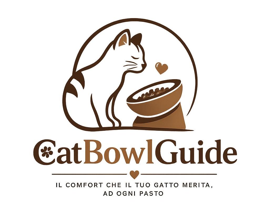 logo CatBowlGuide con ciotola inclinata per gatti